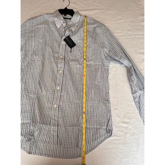 Vintage 80s New Valentino Jeans Shirt Stripe Seersucker Button Down Size XL - Picture 9 of 12